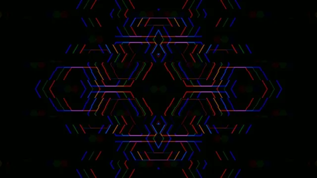 Neon geometric hexagon 4K motion background for broadcast and video