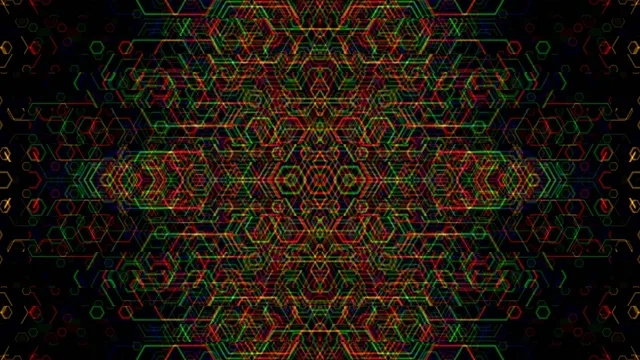 Neon geometric hexagon 4K UHD motion background loop