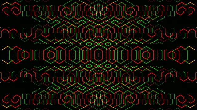 Neon geometric hexagon 4K UHD widescreen motion background loop