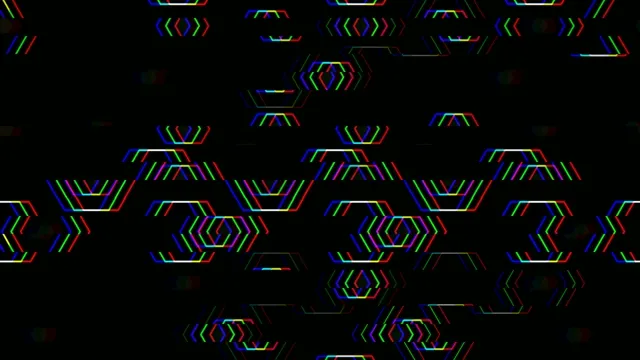 Neon geometric hexagon loop 4K UHD broadcast background