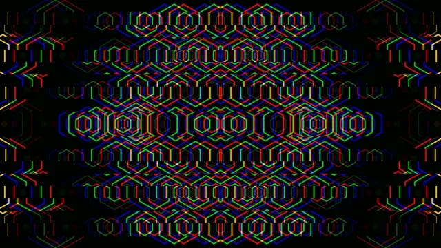 Neon Geometric Hexagon Pattern - 4K Abstract Animation