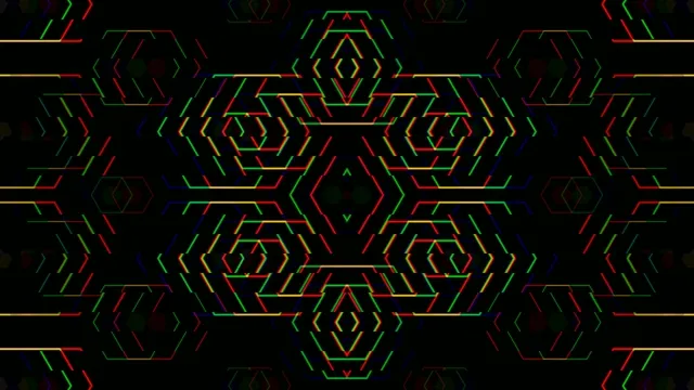 Neon Geometric Hexagon Pattern - 4K Abstract Motion
