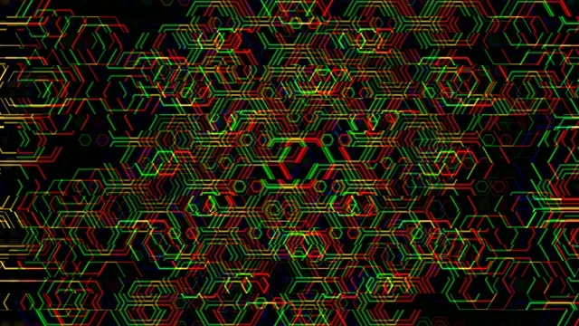 Neon geometric hexagon pattern 4K UHD motion background loop