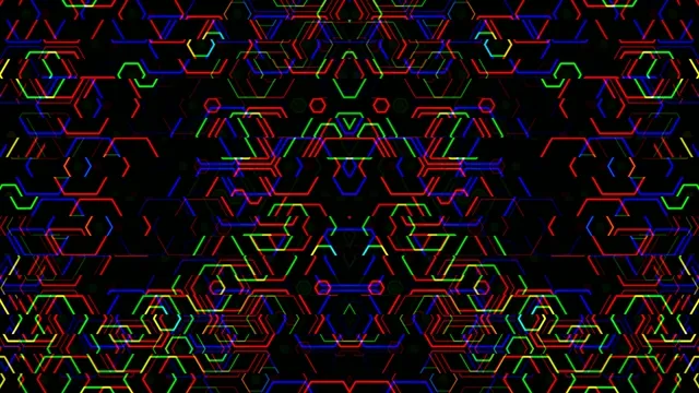 Neon geometric hexagon pattern 4K UHD motion background loop