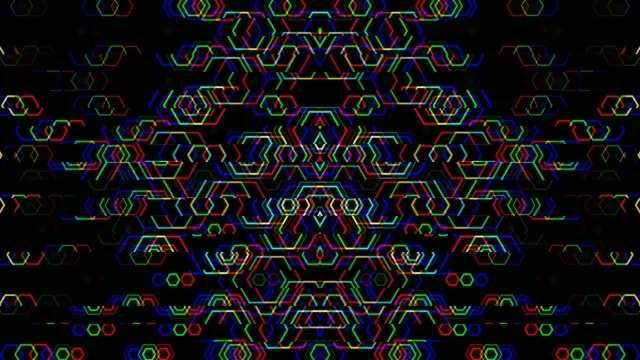 Neon geometric hexagon pattern 4K UHD widescreen motion background