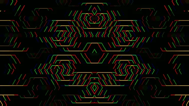 Neon Geometric Hexagon Pattern Loop 4K