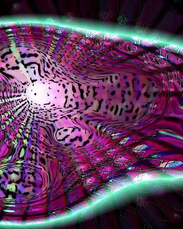 Neon Glow Fish 4:5 Vertical | Cyan Purple Screensaver 60fps