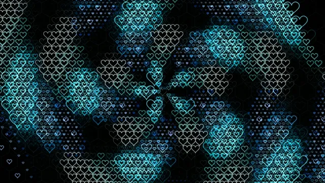Neon Glowing Hearts Animated Background 4K