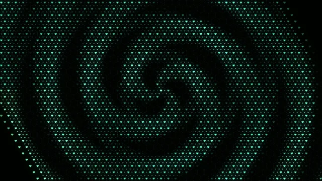 Neon Green Heart Particles Tunnel Animation 4K