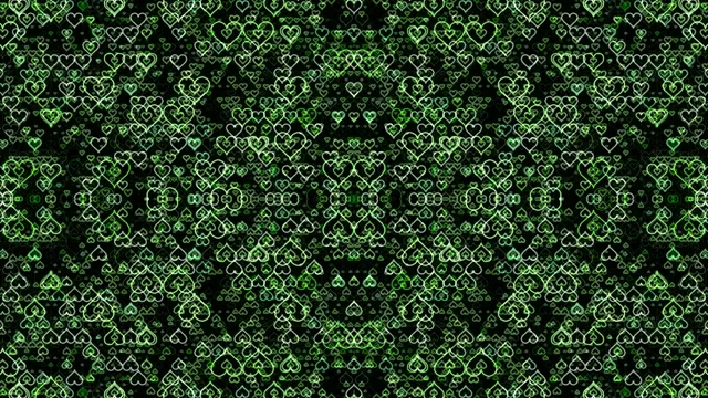 Neon green heart pattern 4K loop for video backgrounds and streaming