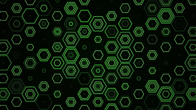 Neon green hexagon geometric motion background 4K ultra HD