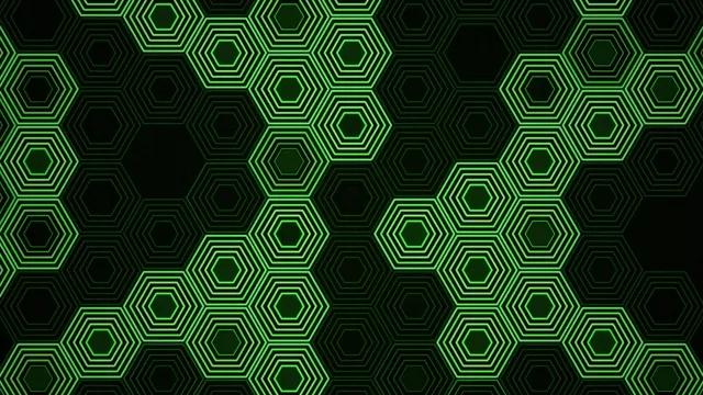 Neon green hexagon pattern 4K UHD motion background loop