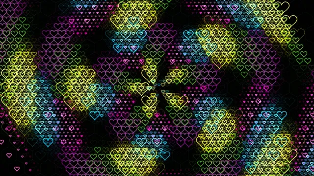 Neon Heart Particles 4K UHD Motion Background Loop