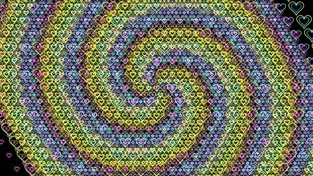 Neon heart pattern 4K UHD widescreen background loop