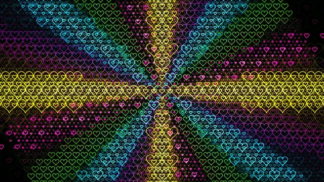 Neon heart pattern 4K UHD widescreen motion background loop