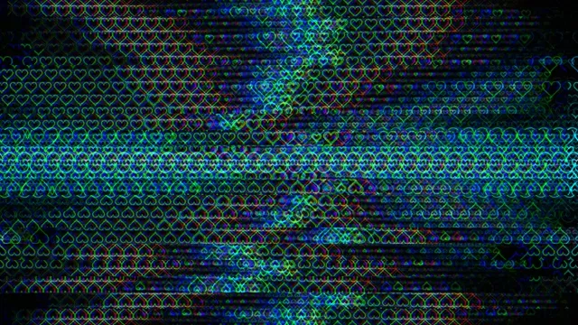 Neon Heart Pattern Glitch Effect 4K Animation