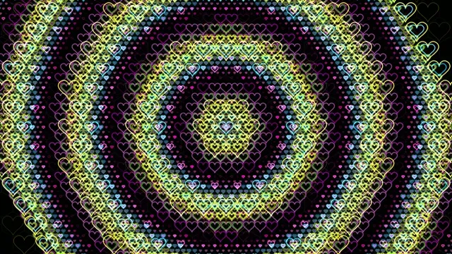 Neon hearts 4K UHD looping motion background for video creators