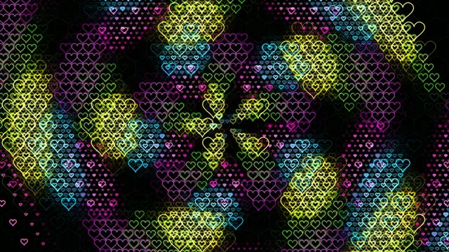 Neon hearts 4K ultra HD widescreen motion background loop