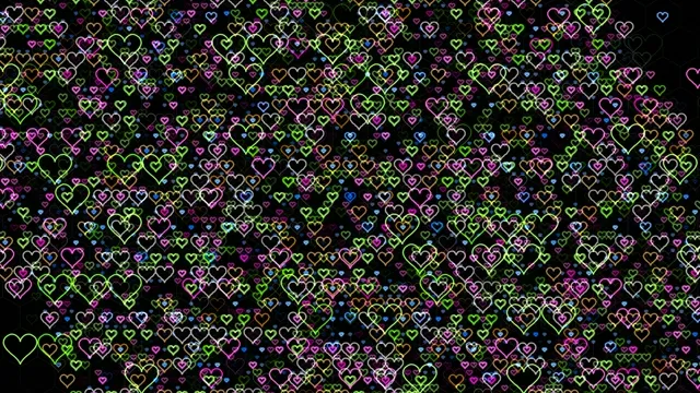 Neon Hearts Animation - Colorful Love Background