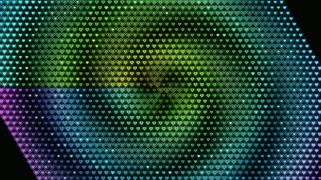 Neon Hearts Grid Animation 4K Ultra HD