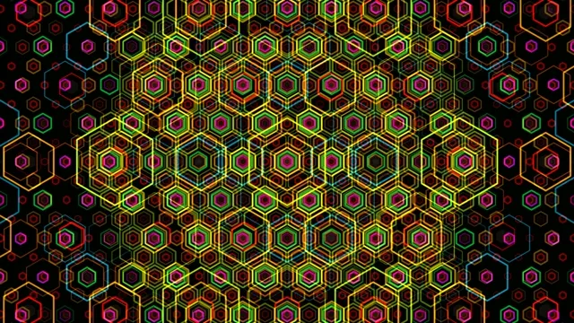 Neon hexagon 4K ultra HD motion background loop
