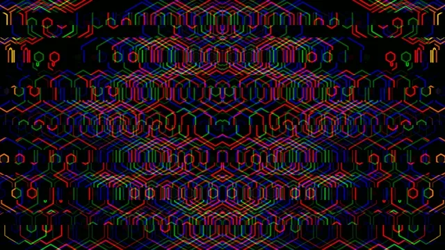 Neon hexagon circuit 4K UHD widescreen motion background for broadcast