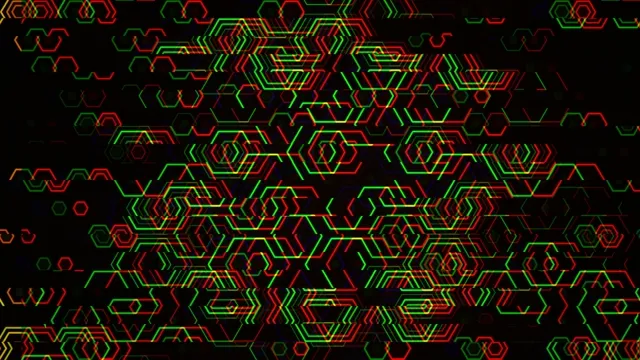 Neon hexagon geometric 4K motion background for broadcast and video