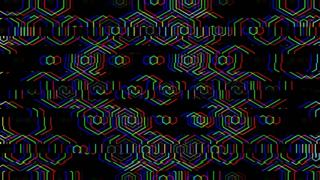 Neon hexagon geometric 4K UHD motion background for broadcast