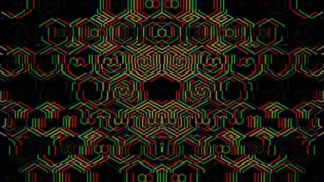 Neon hexagon geometric 4K UHD VJ loop for broadcast and live streams