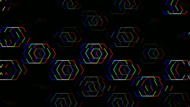 Neon hexagon geometric loop 4K UHD widescreen motion background