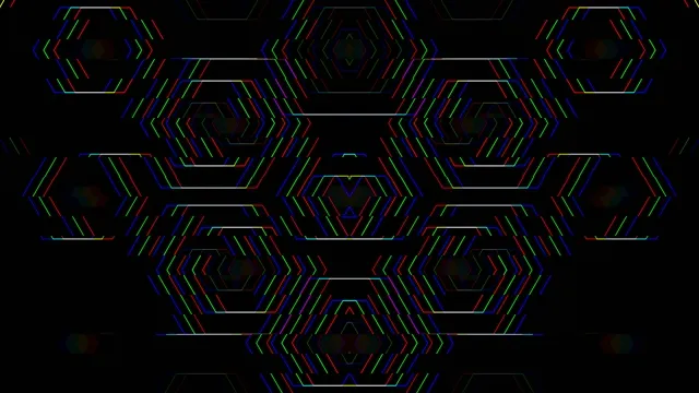 Neon Hexagon Geometric Motion Background 4K