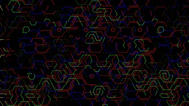 Neon Hexagon Geometric Pattern 4K Background