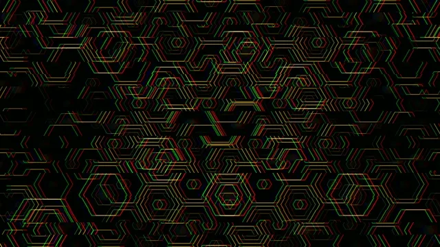 Neon Hexagon Geometric Pattern 4K Loop Animation