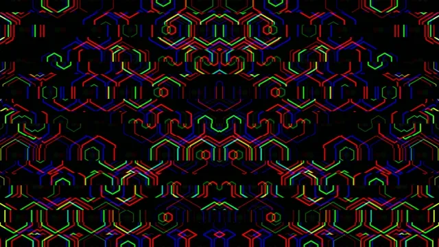 Neon hexagon geometric pattern 4K motion background for broadcast