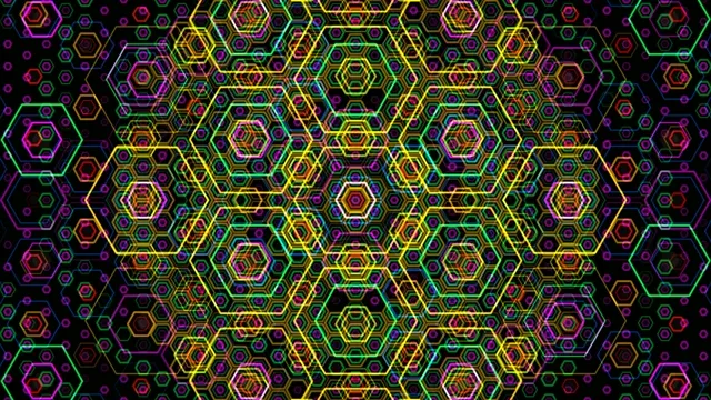 Neon Hexagon Geometric Pattern Animated Background