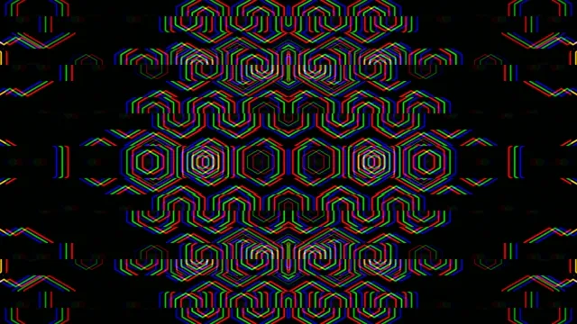 Neon Hexagon Geometric Pattern Animation 4K