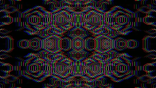 Neon hexagon geometric patterns 4K UHD motion background loop