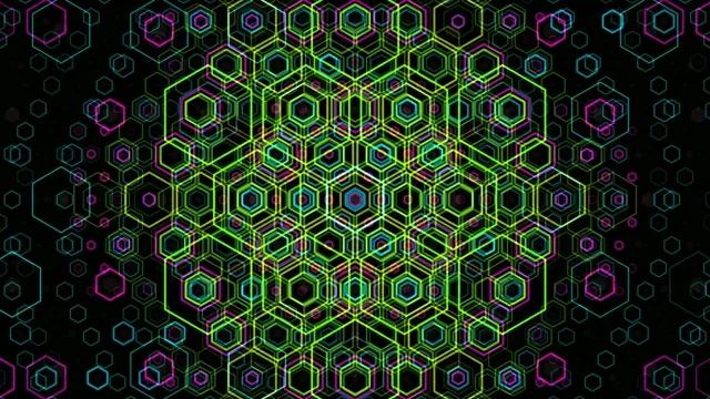 Neon Hexagon Grid 4K Abstract Motion Background