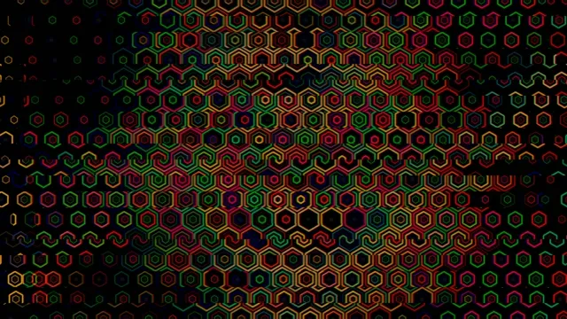 Neon hexagon grid 4K motion background for video editing