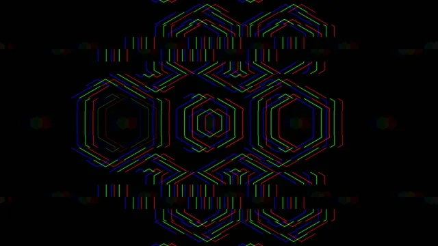Neon Hexagon Grid 4K Motion Graphics Loop