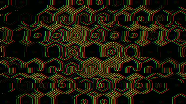 Neon hexagon grid 4K seamless looping motion background