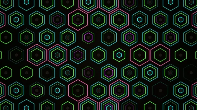 Neon hexagon grid 4K UHD motion background for broadcast and streaming