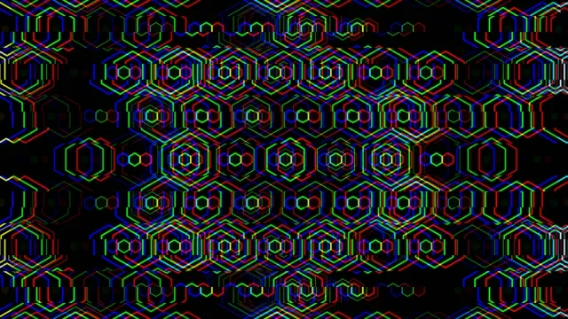 Neon hexagon grid 4K UHD motion background for broadcast and video editing