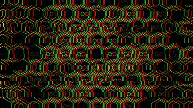Neon hexagon grid 4K UHD motion background for broadcast and video editing