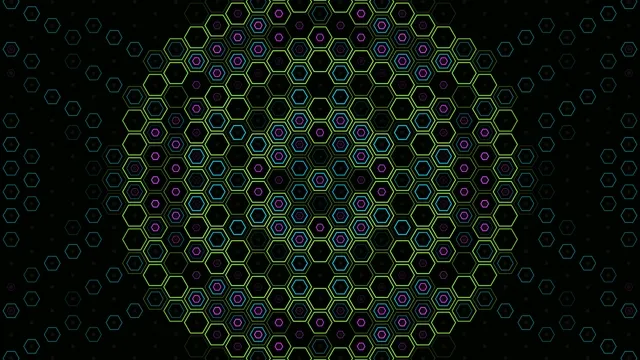Neon Hexagon Grid Abstract 4K Motion Background