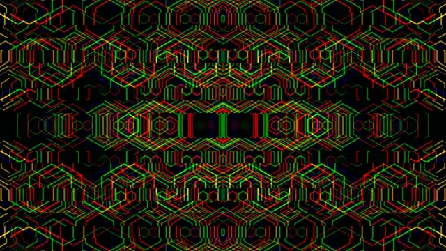 Neon Hexagon Grid Abstract 4K Motion Background