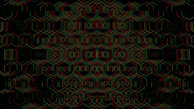 Neon Hexagon Grid Abstract Animation 4K