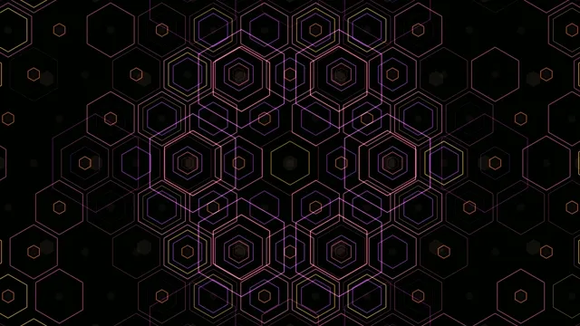 Neon Hexagon Grid Abstract Background 4K