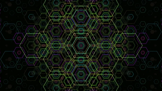 Neon Hexagon Grid Abstract Motion Background