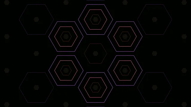 Neon Hexagon Grid Abstract Motion Background